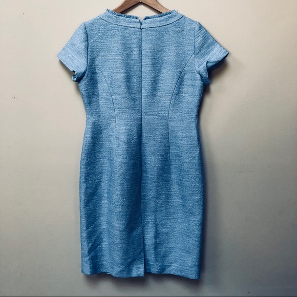 Talbots Tweed Blue Sheath Work Dress - Picture 4 of 4